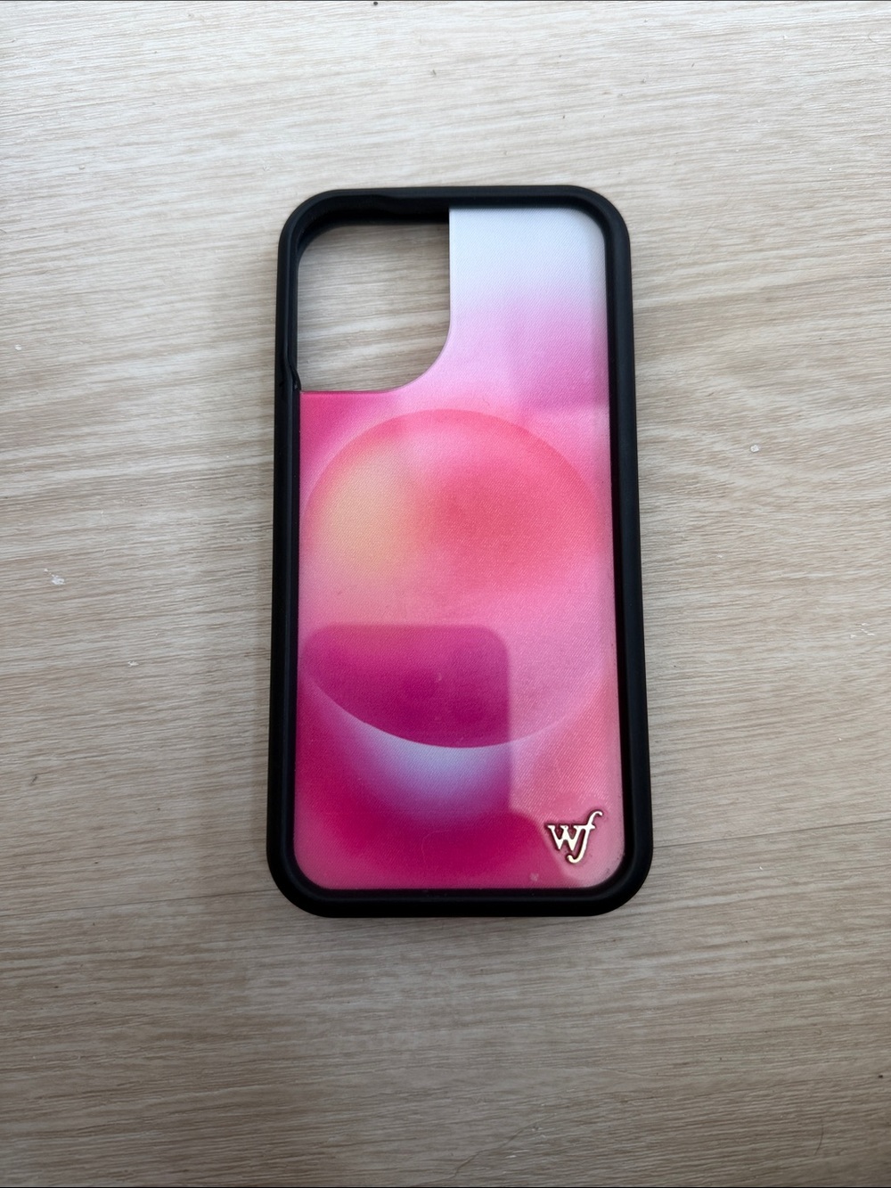 Wildflowers Pink Gradient Protective Phone Case with Black Bumper